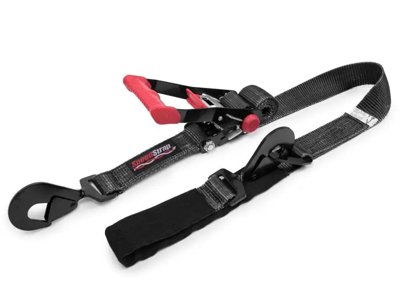 SpeedStrap 2In x 8Ft Ratchet Tie Down w/ Twisted Snap Hooks & Axle Strap Combo - Black ssp27001-us