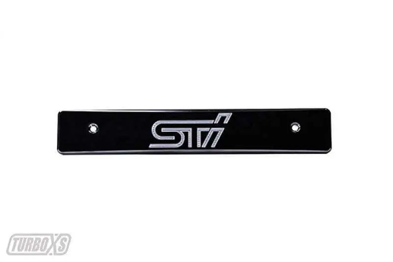Turbo XS 08-14 Subaru WRX/STi Billet Aluminum License Plate Delete Black Machined STi Logo ws08-lpd-blk-sti
