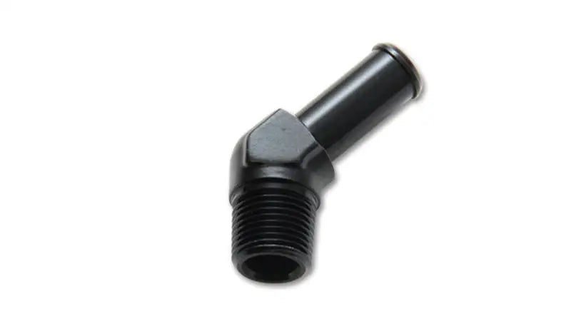 Vibrant 3/8 NPT to 1/2in Barb Straight Fitting 45 Deg Adapter - Aluminum - 11222 vib11222