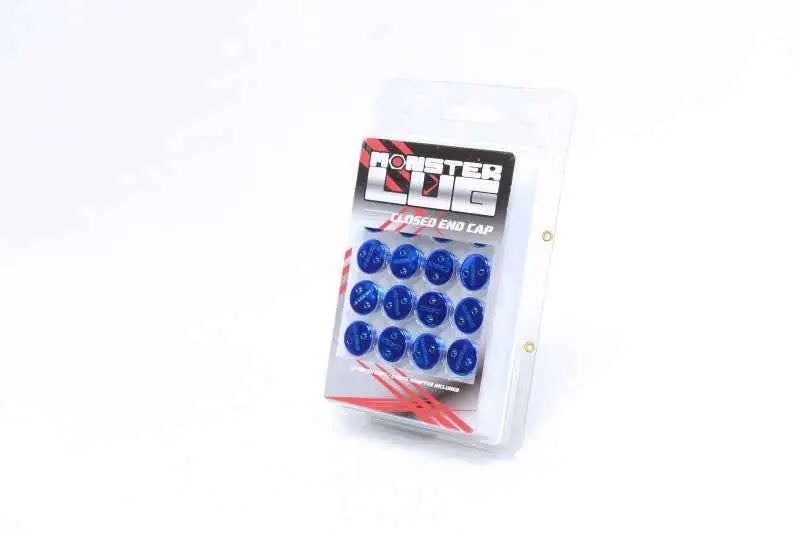 Wheel Mate Monster Lug Caps M14x1.50 Set of 20 - Blue - Plastic 33007u