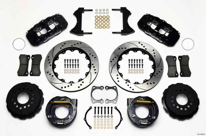Wilwood AERO4 Rear P-Brake Kit 14.00in Drilled Big Ford New Style 2.50in Offset 140-10948-d