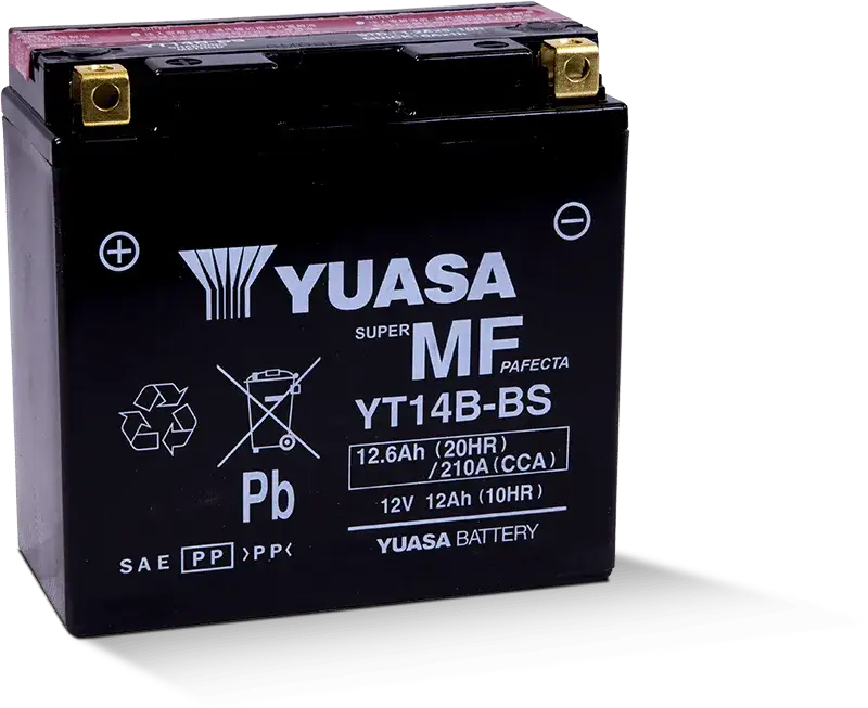 Yuasa YT14B-BS Maintenance Free 12 Volt AGM Battery (Bottle Supplied) ysayuam624b4