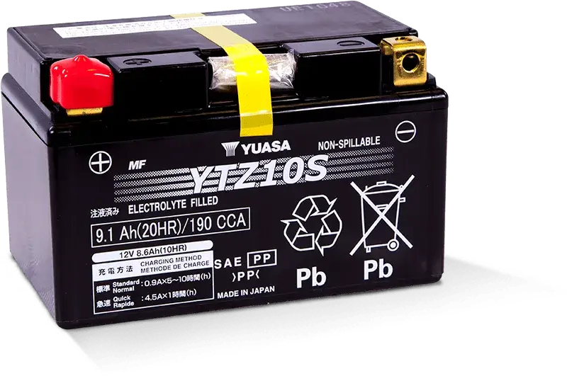 Yuasa YTZ10S Maintenance Free AGM 12 Volt Battery 626539